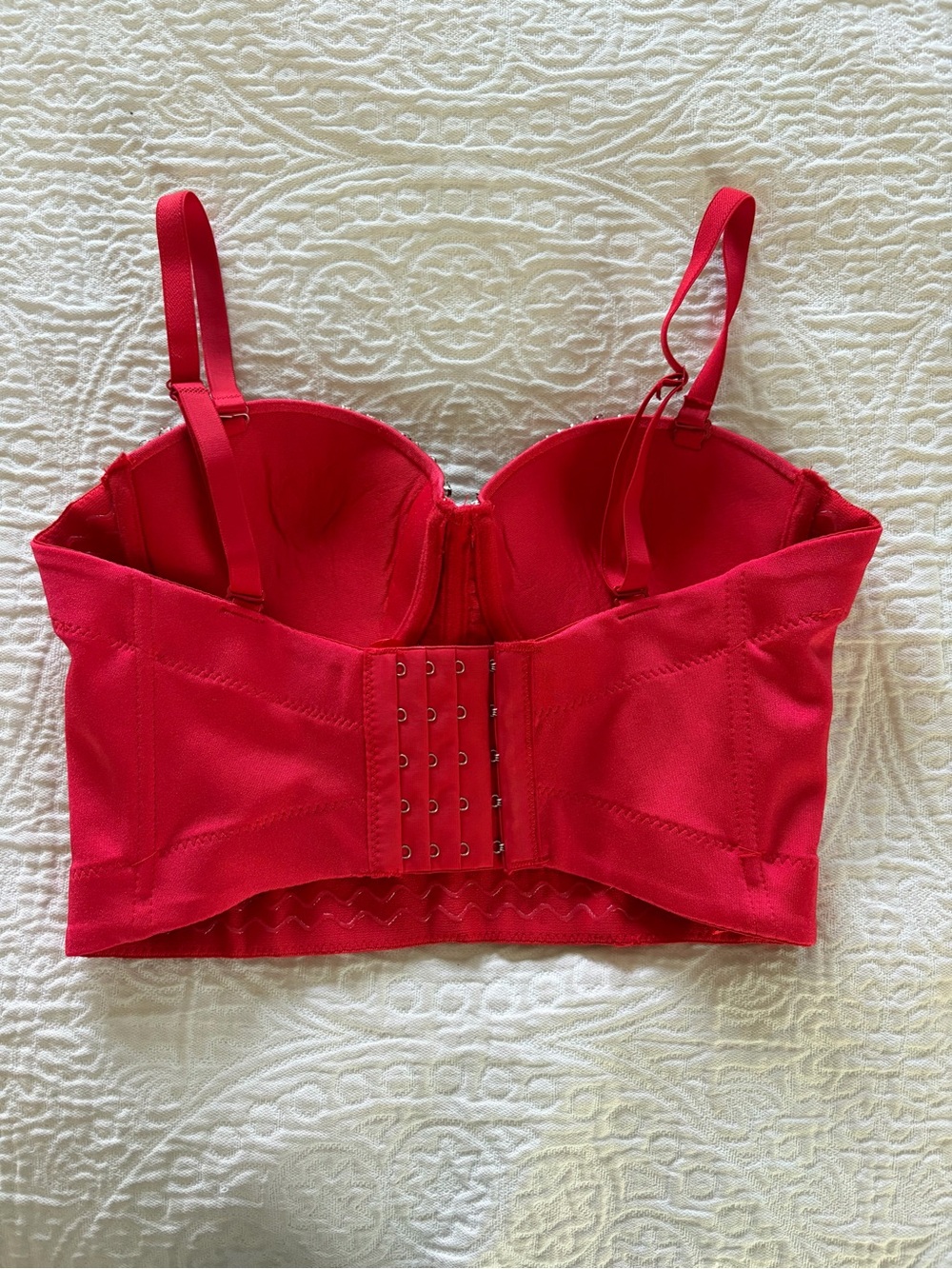 Windsor Beaded Red Sequin Bustier Top NWT XS - Picture 2 of 7
